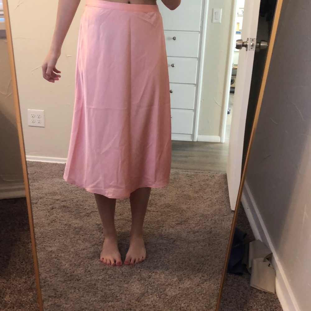 NWT J Crew Satin-back crepe A-line midi skirt